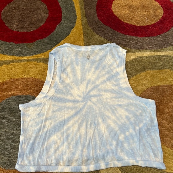 Free People FP Movement Love Tie Dye Tank Top Light Blue White Cropped Size XS - Picture 5 of 6